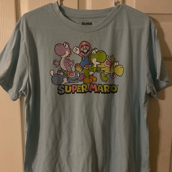 Nintendo Tops - Nintendo Blue Super Mario Short Sleeve Tee XL